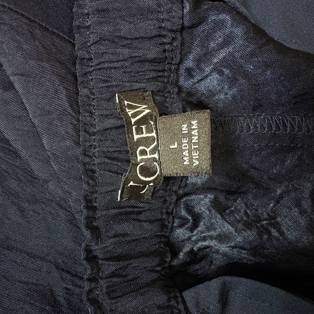J. Crew Stratus Pant in Textured Satin - Navy, L - Picture 7 of 8